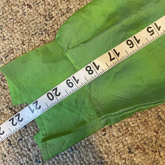 VTG 100% Silk Women’s Kelly Green Blouse Shirt Robbie Bee Sz S 80s 90s Holiday - Picture 3 of 14